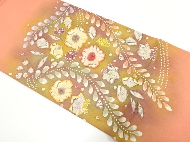 作家物　辻ヶ花模様織り出し　袋帯